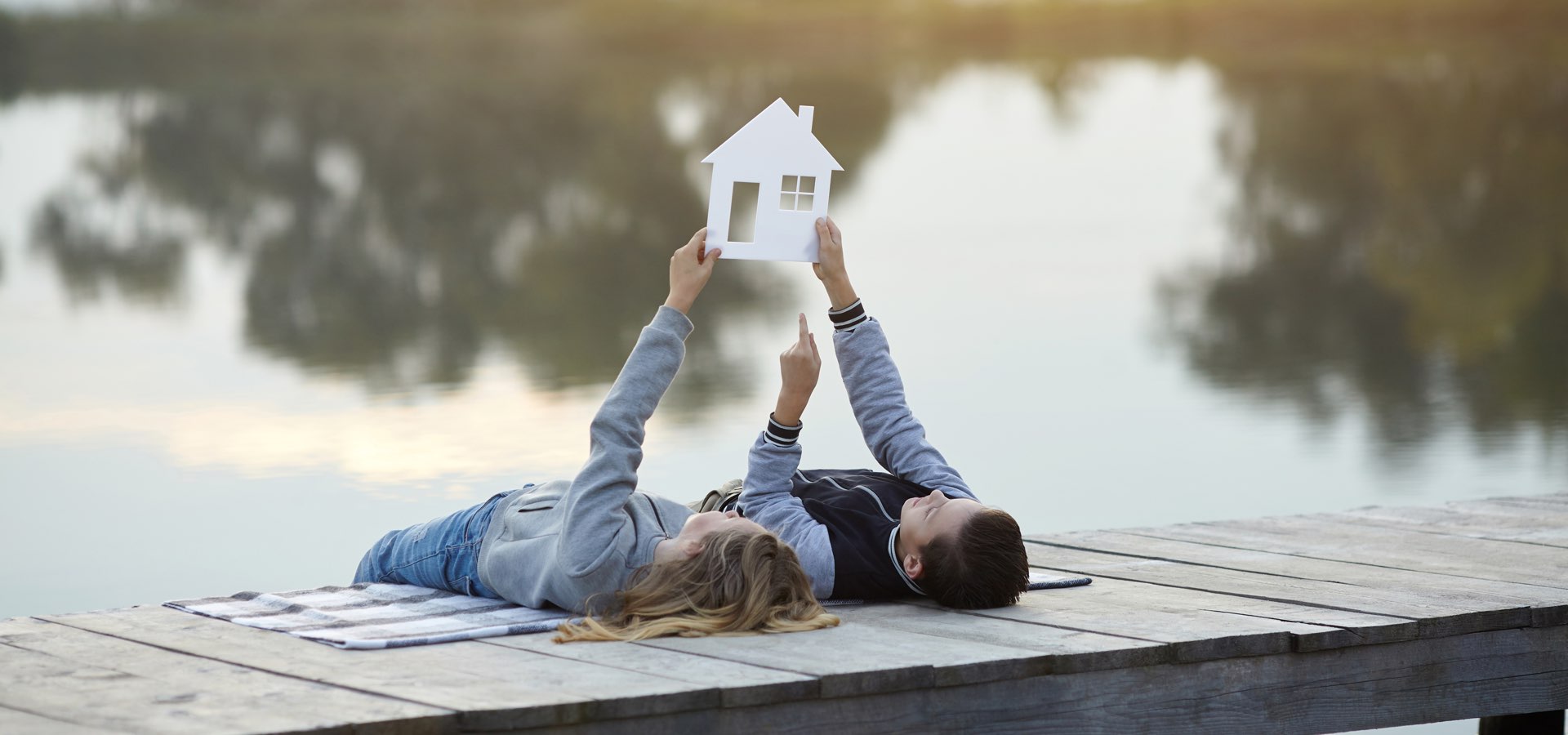 children with house